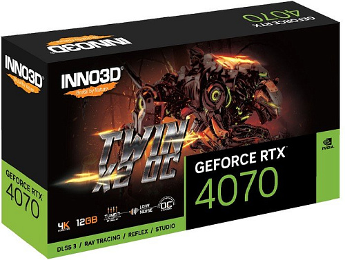 Видеокарта Inno3D GeForce RTX 4070 Twin X2 OC N40702-126XX-185252N