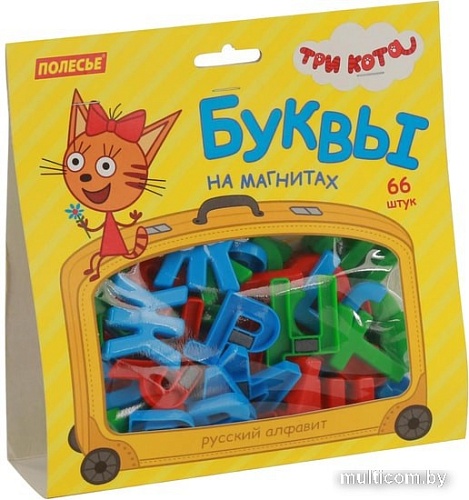 Алфавит Полесье Три кота (66 букв, магнит)