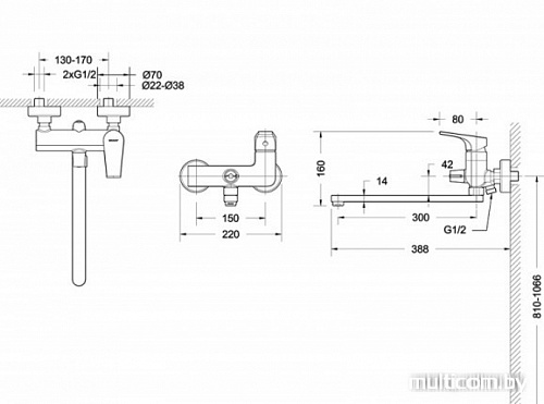 Смеситель Bravat Vega F6119177CP-01L