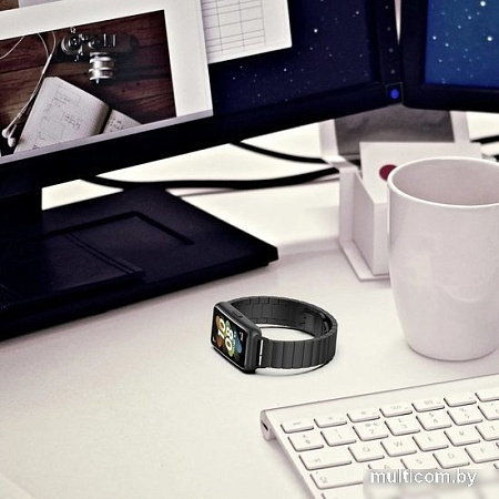 Браслет Rumi Snake металлический блочный для Huawei Band 7 (серебристый)