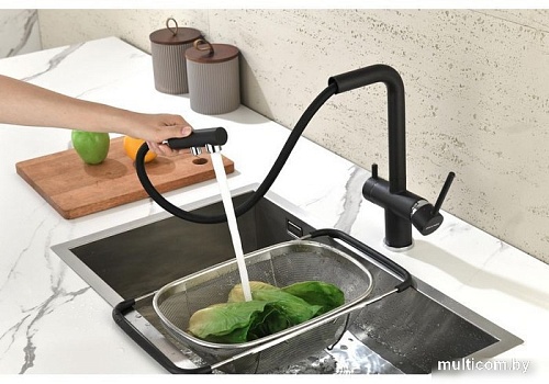 Смеситель Paulmark Serpentine Se213222-418 (черный/черный металлик)