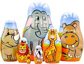 Развивающая игра Брестская Матрешка Животные африканской саванны (набор 7 шт)