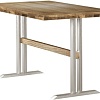Кухонный стол Buro7 Двутавр 110 (классика, дуб натуральный/серебристый)