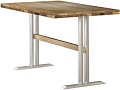 Кухонный стол Buro7 Двутавр 110 (классика, дуб натуральный/серебристый)