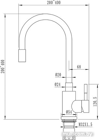 Смеситель Mixline MLSS-0325 (зеленый)