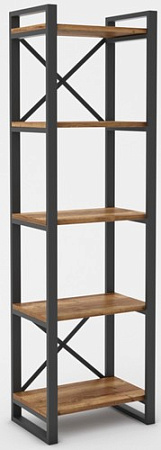Стеллаж Hype Mebel Стандарт 80x170 (черный/дуб галифакс олово)