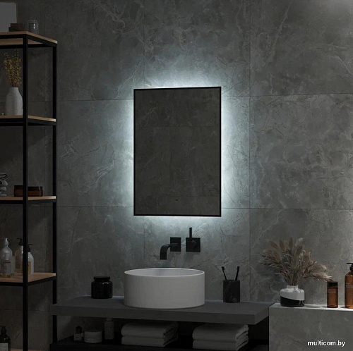 Континент Зеркало Amer Led 60x70 (черная окантовка)