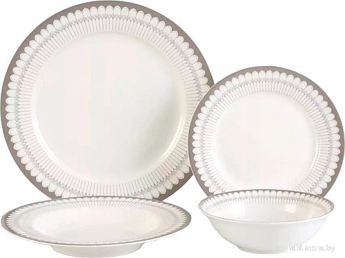 Набор обеденных тарелок Arya Apollo 8680943243201 (24шт, белый/серый)