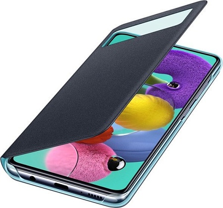 Чехол Samsung S View Wallet Cover для Samsung Galaxy A51 (черный)