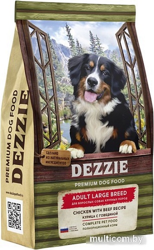 Сухой корм для собак Dezzie Adult Dog Large Breed (для взрослых крупных пород с курицей и говядиной) 3 кг