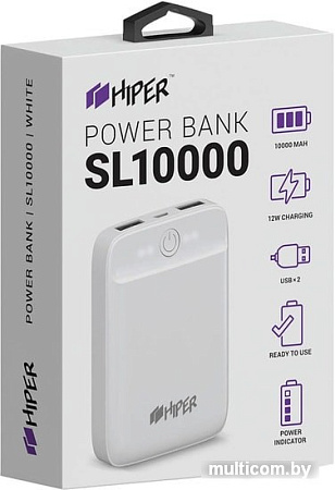Портативное зарядное устройство Hiper SL10000 (белый)