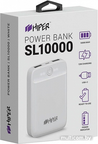 Портативное зарядное устройство Hiper SL10000 (белый)