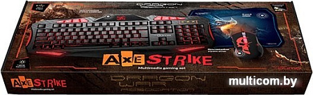 Мышь + клавиатура + коврик QUMO Axe Strike
