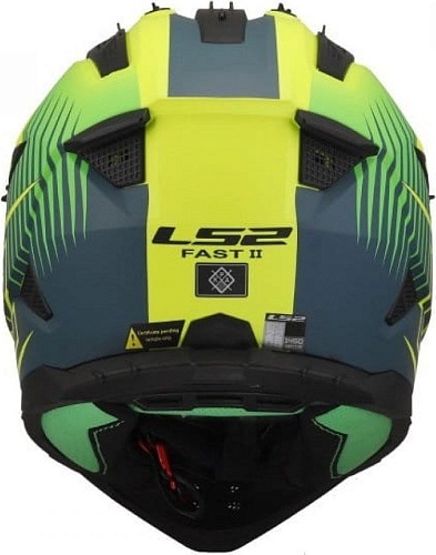 Мотошлем LS2 MX708 Fast II Duck (2XL, Green H-V Yellow)