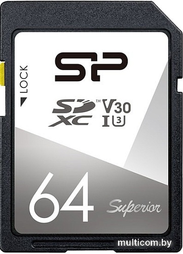 Карта памяти Silicon-Power Superior SDXC SP064GBSDXCV3V10 64 GB