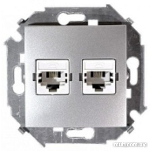Розетка телефонная Simon 1591589-033 (алюминий)