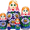 Развивающая игра Брестская Матрешка С букетом ромашек (набор 5 шт)