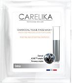 Carelika Маска для лица тканевая Очищающая детокс с древесным углем 23 г