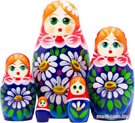 Развивающая игра Брестская Матрешка С букетом ромашек (набор 5 шт)