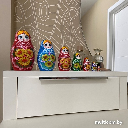 Развивающая игра Брестская Матрешка С букетом желтых гербер (набор 7 шт)