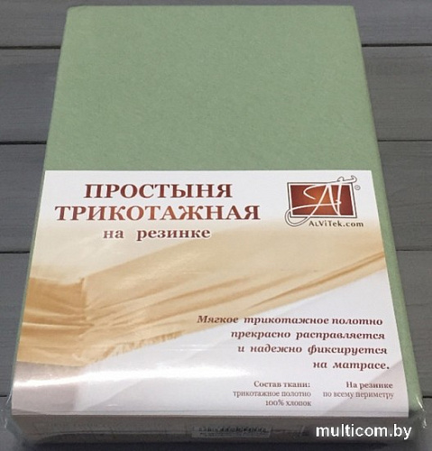 Постельное белье Альвитек Трикотажная на резинке 160x200x20 ПТР-ОЛ-160 (оливковый)