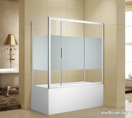 Стеклянная шторка для ванны Aquanet Practic AE10-B-165H150U-CP (прозрачное стекло/шелкография)