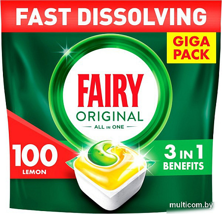 Таблетки для посудомоечной машины Fairy All in 1 Lemon 100 шт