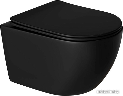 Унитаз White Wave Round (черный матовый)