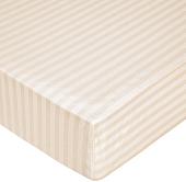 Постельное белье Миланика Бежевая на резинке 200x200 (поплин-страйп)