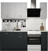 Готовая кухня S-Company Клео лайт 1.5 (антрацит/стальной серый)