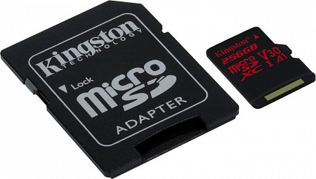 Карта памяти Kingston Canvas React SDCR/256GB microSDXC 256GB + адаптер