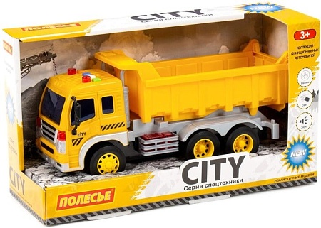 Игрушечный транспорт Полесье Автомобиль-самосвал инерционный Сити 86204 (желтый)