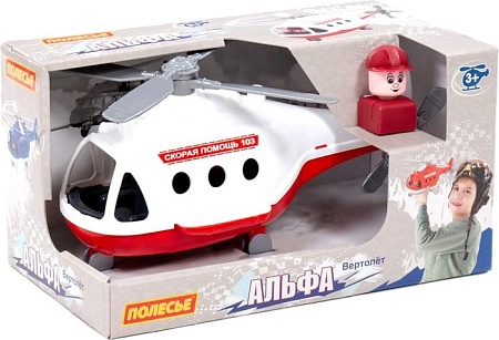 Игрушечный транспорт Полесье Вертолет-скорая помощь Альфа 68668 (белый)