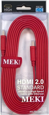 Кабель Meki GH-T-3RD HDMI - HDMI (3 м, красный)