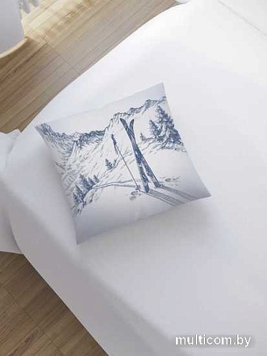 Чехол на подушку JoyArty Лыжник отдыхает sl_18895