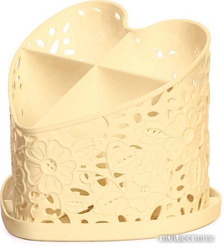 Лоток для столовых приборов Альтернатива Сердце М6253 (светло-желтый)