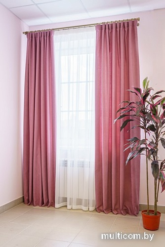 Комплект штор Decoretto Канвас пыльная роза КПР-K24 4x2.5 м (розовый, 2 шт)