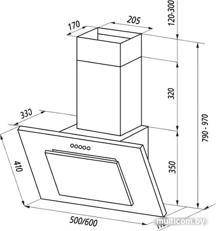 Кухонная вытяжка Monsher Texno 60 C