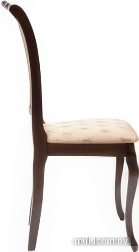 Стул TetChair Geneva (дерево гевея/Tobacco/ткань золотистые цветы)