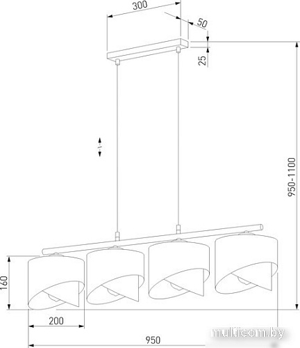 Подвесная люстра TK Lighting 4822 Grant White