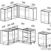 Готовая кухня Интермебель Микс Топ-26 2.1x1.52м левая (дуб каньон-вудлайн кремовый-венато)