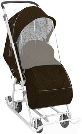Санки-коляска Nika У3-1К/3 (горошек, шоколадный)