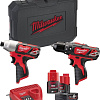 Milwaukee M12 M12BPP2B-421C 4933443497 (шуруповерт, винтоверт, 2 АКБ, кейс)