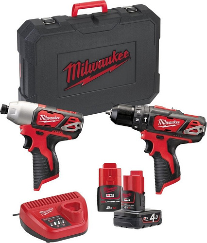 Milwaukee M12 M12BPP2B-421C 4933443497 (шуруповерт, винтоверт, 2 АКБ, кейс)