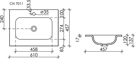 Умывальник Ceramica Nova CN7011MB
