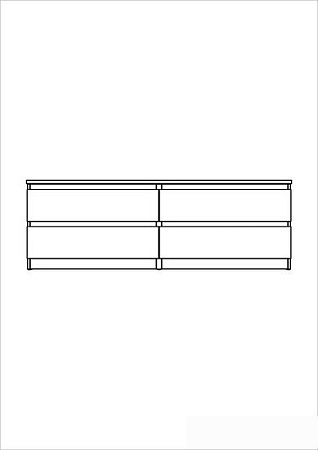 Тумба Mio Tesoro Мальта 4 ящика 160x54 2.05.02.030.1 (белый)