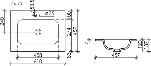Умывальник Ceramica Nova CN7011MB