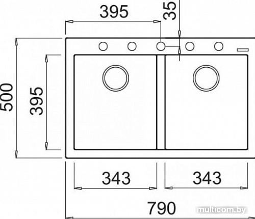 Кухонная мойка Elleci Quadra 350 Nero G54