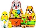 Развивающая игра Брестская Матрешка Пасхальные зайцы (набор 5 шт)