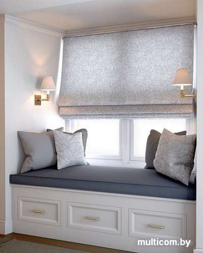 Римская штора Jalux Скандинавский лист 0467/2 90x170 (серый)